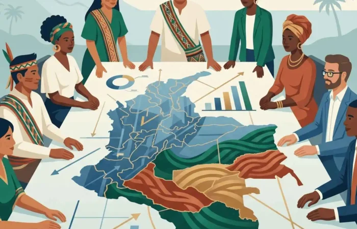 Ilustraci&oacute;n comunidad planeando en una mesa.